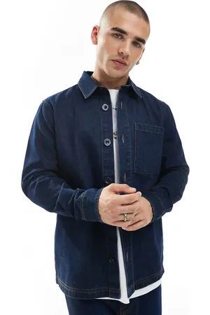 Threadbare Chaqueta vaquera azul añil lavado estilo camisa de