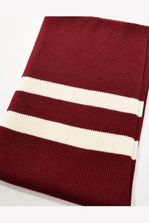 ASOS Bufanda a rayas universitarias de punto de -Rojo