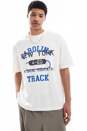 ASOS Camiseta blanco hueso extragrande con estampado gráfico deportivo de