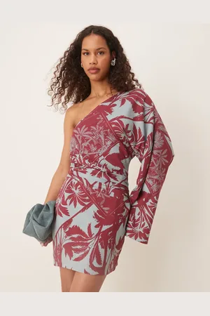 ASOS Vestido corto asimétrico con de -Multicolor