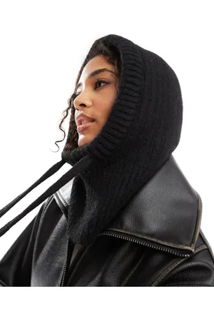 ASOS Capucha negra de mezcla de lana de