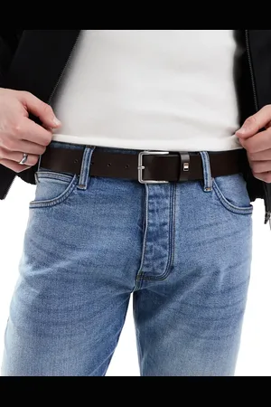 HUGO BOSS Cinturón de cuero con hebilla del logo Ther de BOSS