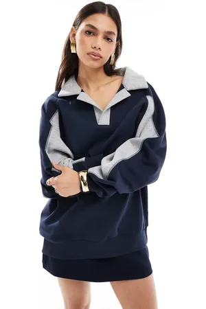 ASOS Sudadera y gris con diseño de rugby de