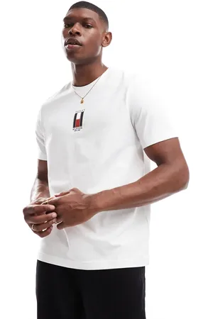 Tommy Hilfiger Camiseta blanca con bandera vertical de