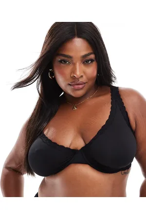ASOS Sujetador de microfibra supersuave con aros y ribete de encaje Tia de ASOS DESIGN Curve