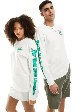 47 Brand Top hueso unisex de manga larga con diseño estampado de