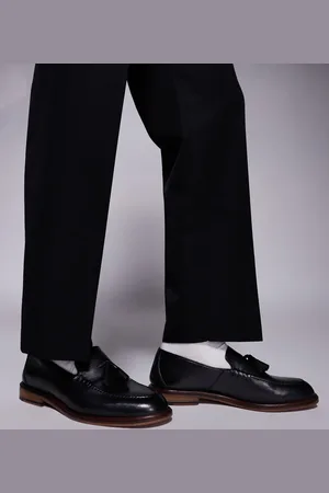 WALK LONDON Mocasines negros con borlas de cuero Putney de