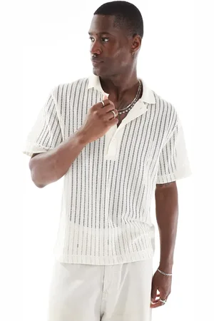 River Island Polo de corte cuadrado de croché de