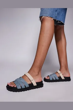 Simmi London Sandalias azules estilo mules con diseño de tiras Adelle de SIMMI London