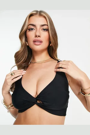 ASOS Top de bikini de copas grandes tipo top corto con detalle retorcido en la parte delantera Mix & Match de
