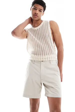 Hollister Pantalones cortos por encima de la rodilla de mezcla de lino de -Neutro