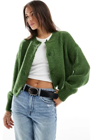 ASOS Cárdigan con cuello redondo de punto suelto de