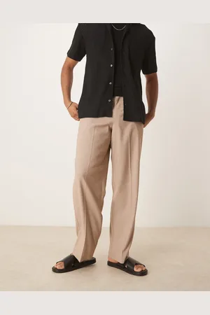 ASOS Pantalones de vestir jaspeado de pernera ancha con pinzas de -Neutro