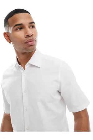 HUGO BOSS Camisa Oxford blanca de manga corta Rash_2 de