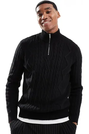 ASOS Jersey con cremallera corta de punto de ochos de