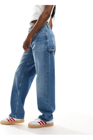 Calvin Klein Vaqueros de corte recto estilo carpintero con lavado claro estilo años 90 de -Azul