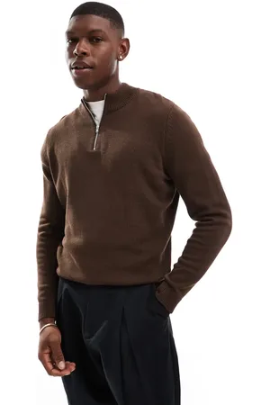 ASOS Jersey con cremallera corta de punto de grosor medio de