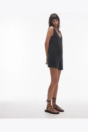 Topshop Mono corto abotonado de cupro de