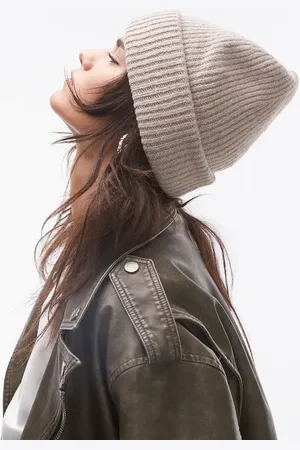 Topshop Gorro color topo de canalé Henry de -Beis neutro