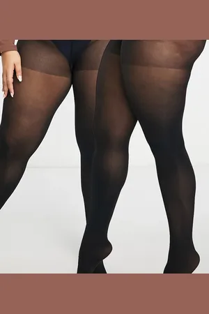 ASOS Pack de 2 medias negras muy elásticas de 60 deniers de ASOS DESIGN Curve