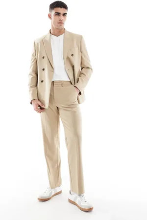 ASOS Pantalones de traje color de pernera recta de -Neutro