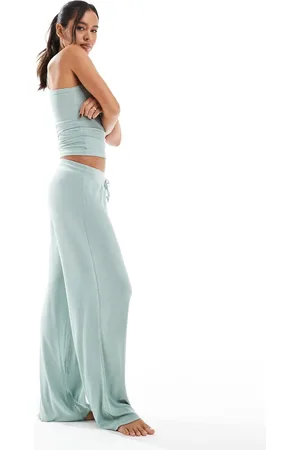 Cotton On Pantalones de pijama verde menta de pernera ancha Sleep Recovery de Cotton On
