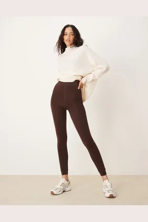 New Look Leggings marrones con forro afelpado de