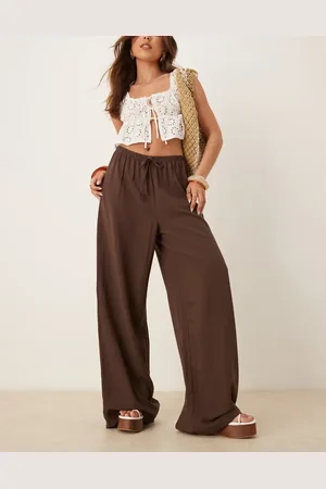 ASOS Pantalones sin cierres de mezcla de lino de