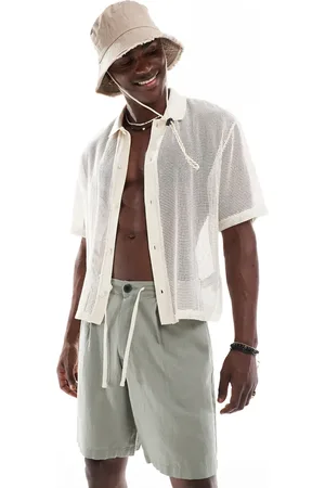 Threadbare Pantalones cortos con cordón ajustable de tejido rico en lino de