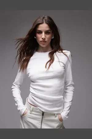 Topshop Camiseta blanco con lateral recogido de