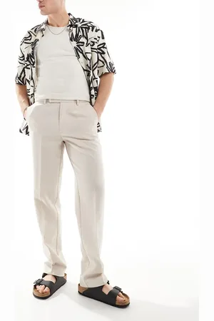 ASOS Pantalones de vestir color de pernera recta de -Beis neutro