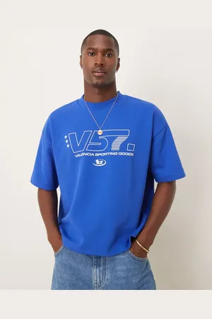 ASOS Camiseta de corte cuadrado extragrande con estampado gráfico deportivo de tejido grueso de 300 g/m² de