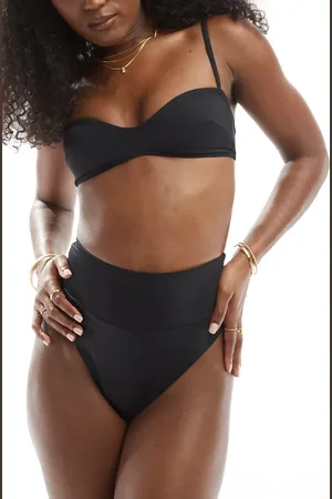 ASOS Braguitas de bikini negras de pernera y talle altos con cintura ancha Maya Mix & Match de