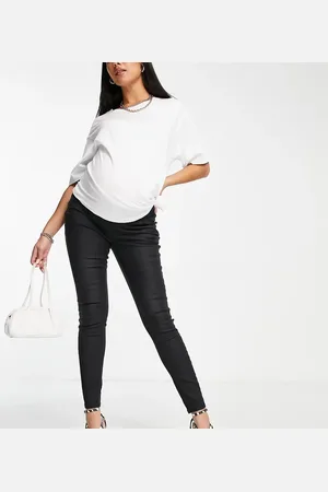 ASOS Vaqueros negros revestidos de corte pitillo Ultimate de ASOS DESIGN Maternity
