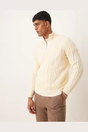 ASOS Jersey color con cremallera corta de punto de ochos de -Blanco