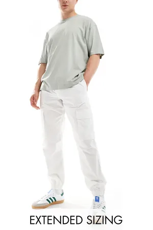 ASOS Pantalones blancos de corte tapered sin cierres de