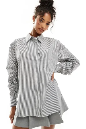 ASOS Camisa extragrande a con mangas fruncidas de -Multicolor