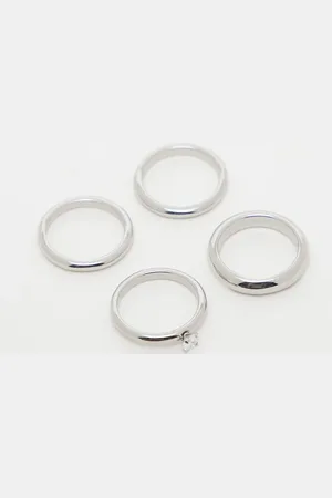 Weekday Multipack de anillos plateados con detalle de pedrería de