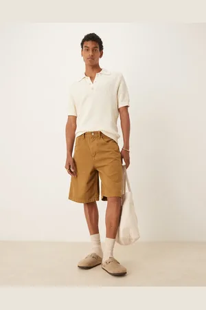 ASOS Pantalones cortos color de corte alargado y estilo carpintero de -Marrón