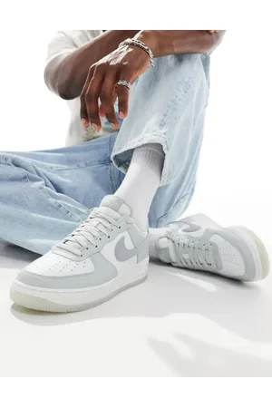 Nike Zapatillas de deporte grises y blancas Air Force 1 