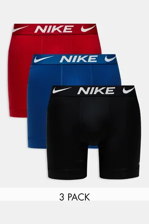 Nike Pack de 3 calzoncillos de color azul, rojo y negro básicos de microfibra Dri-FIT de