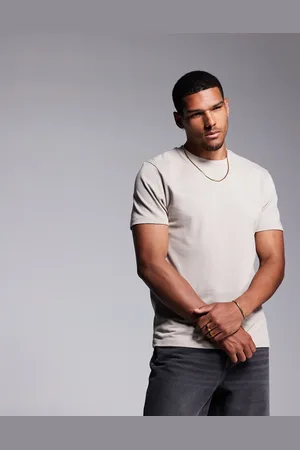 ASOS Camiseta color topo de cuello redondo de tejido grueso de 240 g/m² de -Marrón