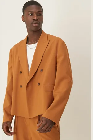 ASOS Chaqueta de traje color óxido de tejido efecto lino de -Naranja