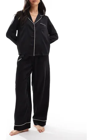 ASOS Pijama de camisa de manga larga y pantalones de satén de