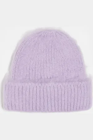 COLLUSION Gorro de punto cepillado de -Morado