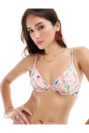 ASOS Top de bikini multicolor con aros Marrakech de