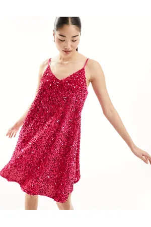 Jayley Vestido corto de lentejuelas con detalle de lazo de