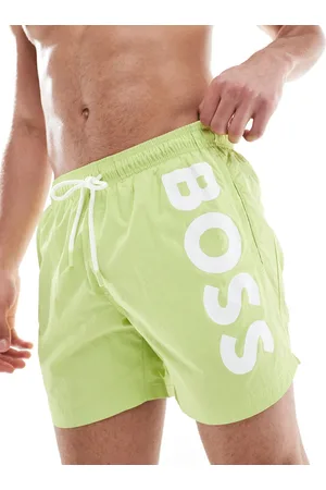 HUGO BOSS Shorts de baño verde luminoso con logo Octopus de BOSS