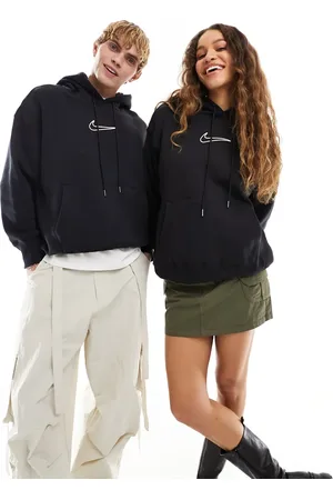 Nike Sudadera negra unisex con capucha y logo mediano de