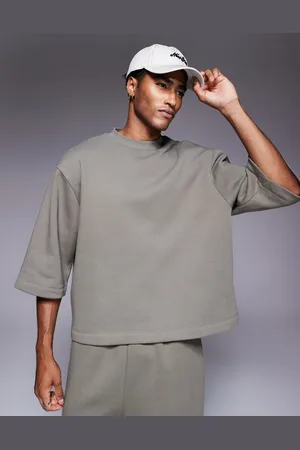 ASOS Sudadera caqui extragrande con mangas 3/4 de -Verde